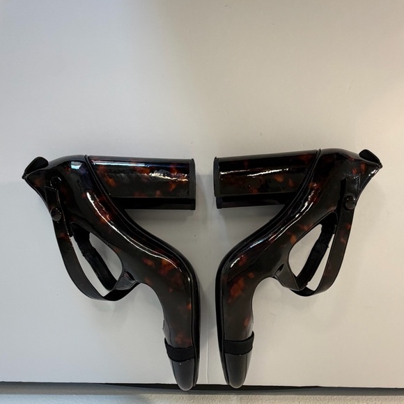 Tory Burch Amble Tortoise Patent Crisscross Pumps Size 9 - Picture 8 of 12